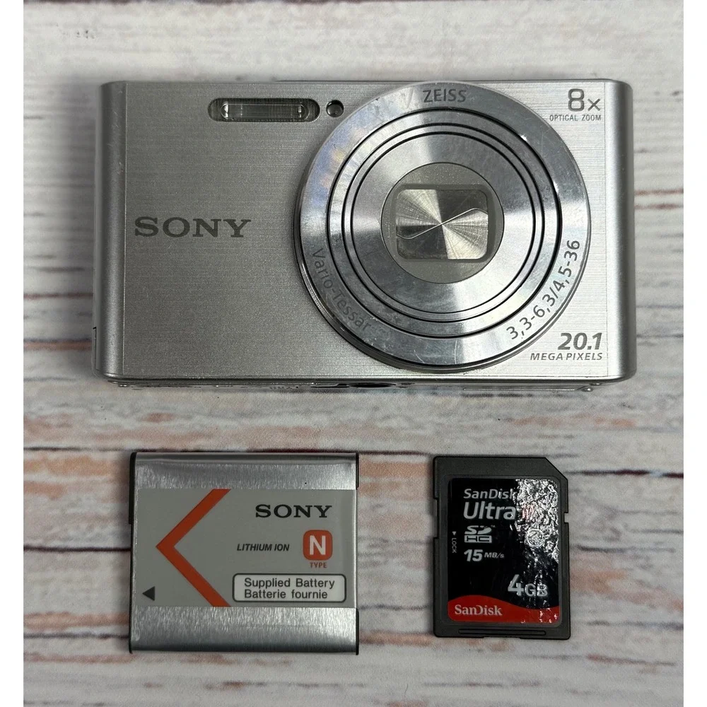Sony Cyber-shot DSC-W830 Silver Digital Camera 20.1MP 8x Optical Zoom ZEISS Lens